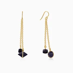 Golden Midnight Drop Dangler Earrings