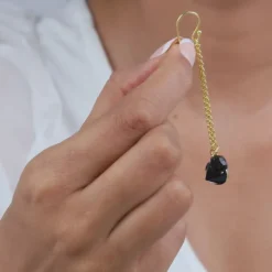 Golden Midnight Drop Dangler Earrings