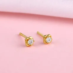 Golden Mini Floral Earrings