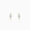 Golden Mini Marquise Stud Earrings