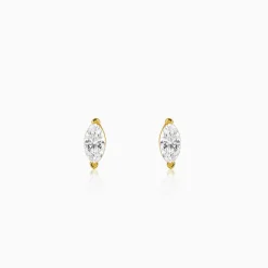 Golden Mini Marquise Stud Earrings