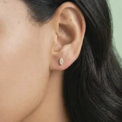 Golden Mini Marquise Stud Earrings