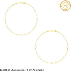 Golden Minimal Pearl Anklet