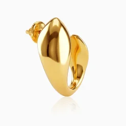 Golden Mod Dolphin Hoop Earrings