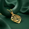 Golden Modern Relic Pendant With Link Chain