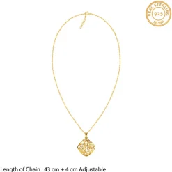 Golden Modern Relic Pendant With Link Chain