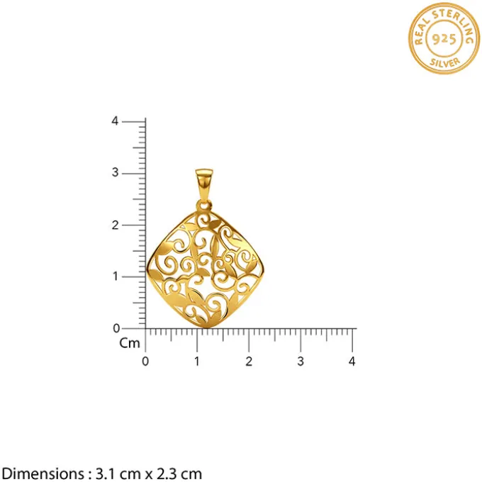 Golden Modern Relic Pendant With Link Chain