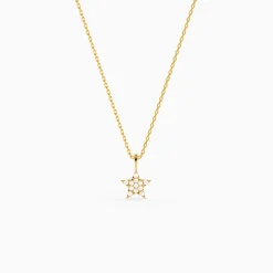 Golden Moonlight Star Pendant with Link Chain