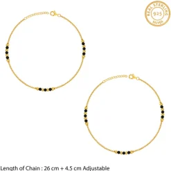 Golden Moonlit Beaded Anklet