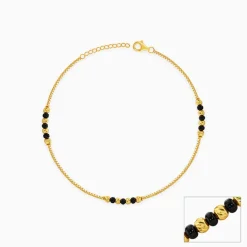 Golden Moonlit Beaded Anklet