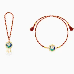 Golden Mor Bhaiya Bhabhi Rakhi Combo (Set of 2)
