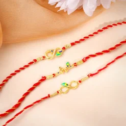 Golden Mor Rakhi Combo (Set of 3)