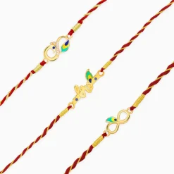 Golden Mor Rakhi Combo (Set of 3)