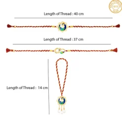 Golden Morbandhan Bhaiya Bhabhi Rakhi Combo (Set of 3)