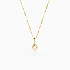 Golden Mystic Gaze Pendant with Link Chain