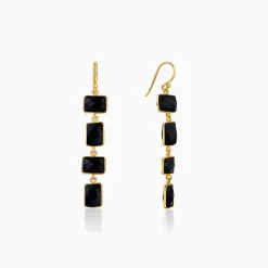 Golden Naga Noir Dangler Earrings