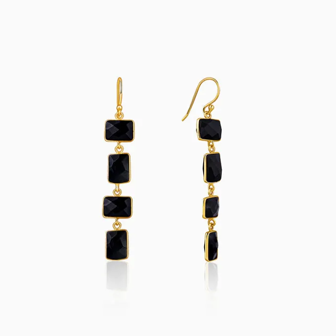 Golden Naga Noir Dangler Earrings