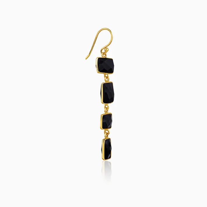Golden Naga Noir Dangler Earrings