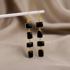 Golden Naga Noir Dangler Earrings