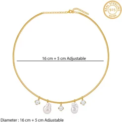 Golden Norma Baroque Pearl Cuff Necklace
