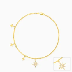 Golden North Star Anklet