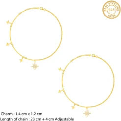 Golden North Star Anklet