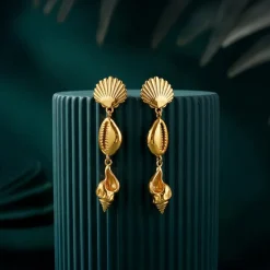 Golden Oceanic Grace Dangler Earrings