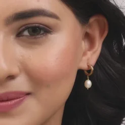 Golden Ocean's Luster Hoop Earrings