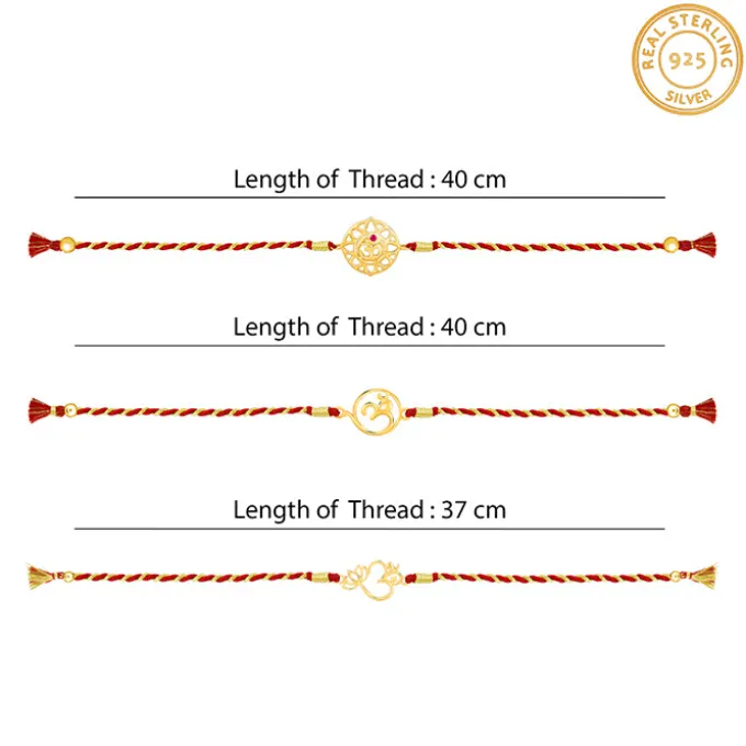 Golden Omkara Rakhi Combo (Set of 3)