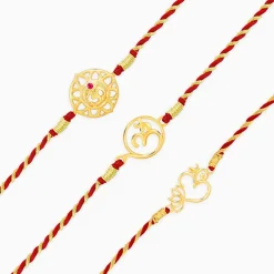 Golden Omkara Rakhi Combo (Set of 3)