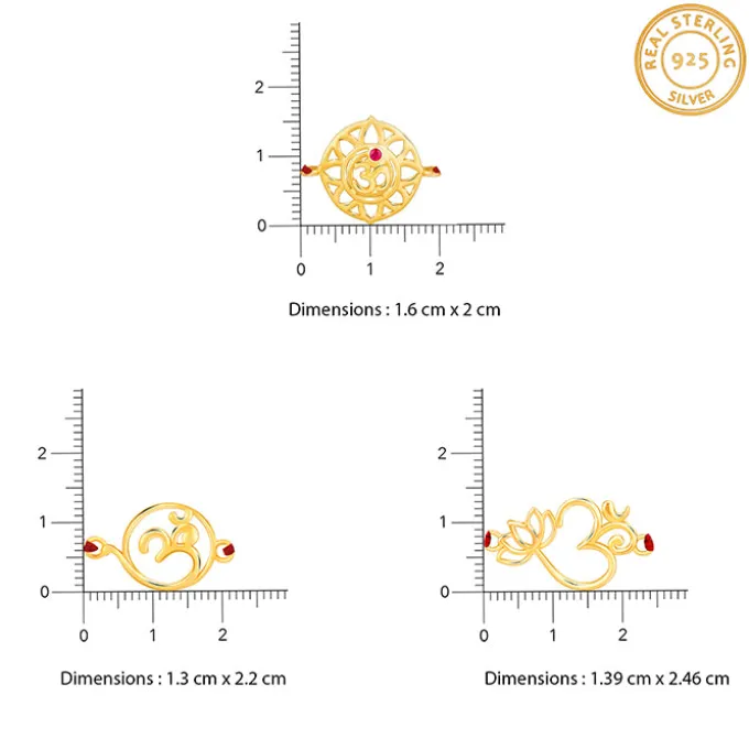 Golden Omkara Rakhi Combo (Set of 3)