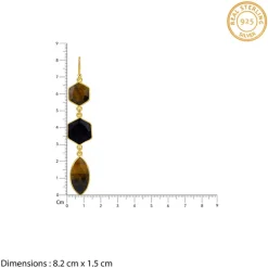 Golden Onyx Flame Dangler Earrings