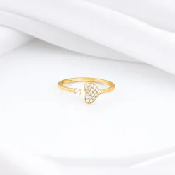 Golden Open Heartbeat Ring