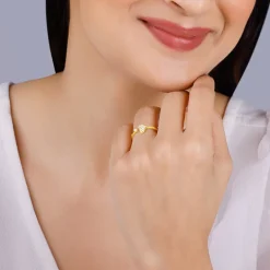 Golden Open Heartbeat Ring