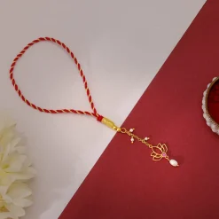 Golden Padma Pearl Lumba Rakhi