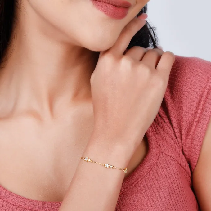 Golden Paired Star Bracelet