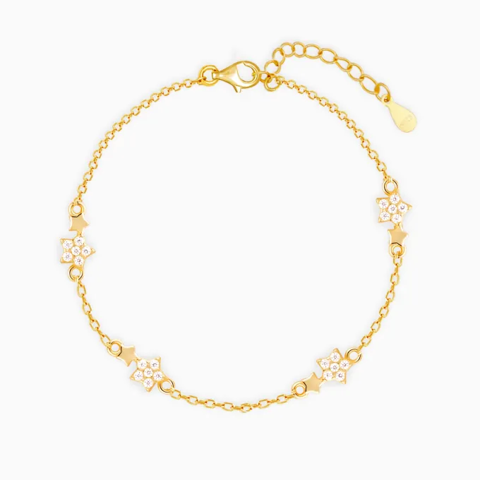 Golden Paired Star Bracelet