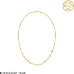 Golden Paperclip Link Chain Necklace