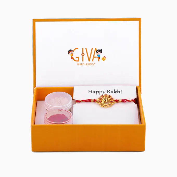 Golden Peacock Heritage Rakhi