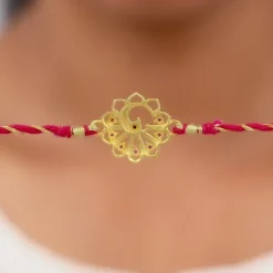 Golden Peacock Heritage Rakhi