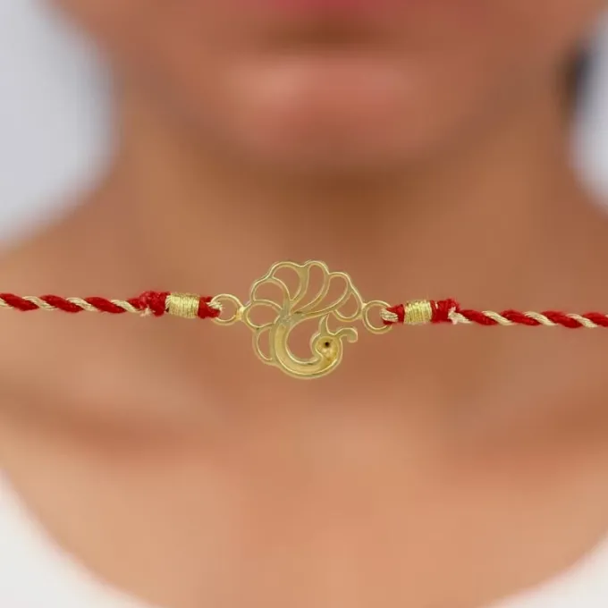 Golden Peacock Rakhi