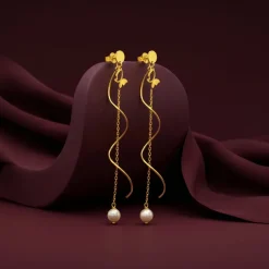 Golden Pearl Reverie Dangler Earrings