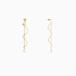 Golden Pearl Reverie Dangler Earrings