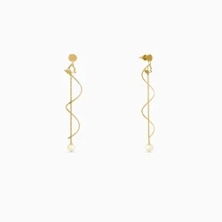 Golden Pearl Reverie Dangler Earrings