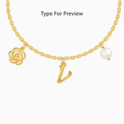 Golden Pearl Rosey Personalised Bracelet
