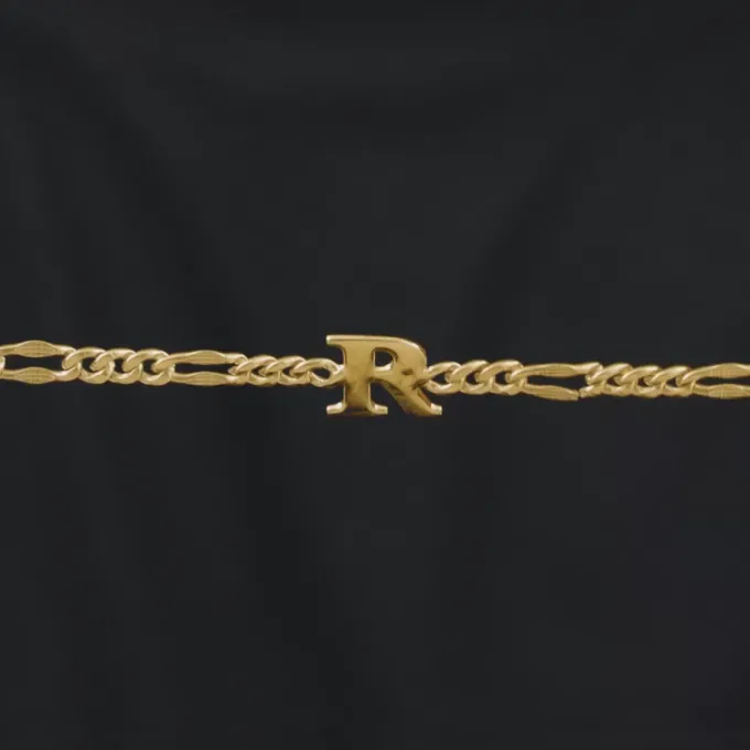 Golden Personalised Alpha Initial Bracelet For Him