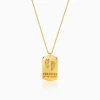 Golden Personalised Baby Foot Print Pendant For Him