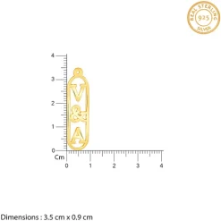 Golden Personalised Bar Initial Pendant For Him