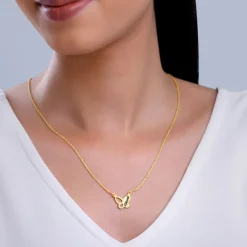 Golden Personalised Butterfly Necklace