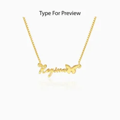 Golden Personalised Butterfly Pendant